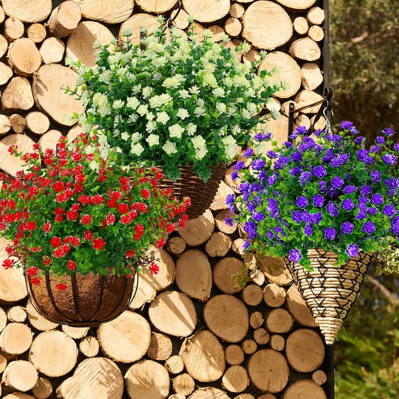 ArtBloom 6 Bundles Outdoor Artificial Flowers UV Resistant Fake Boxwood Plants, Faux Plastic for Indoor Outside Hanging Plants Garden Porch Window Box Home Wedding Farmhouse Decor (Milk Green) - Image 3